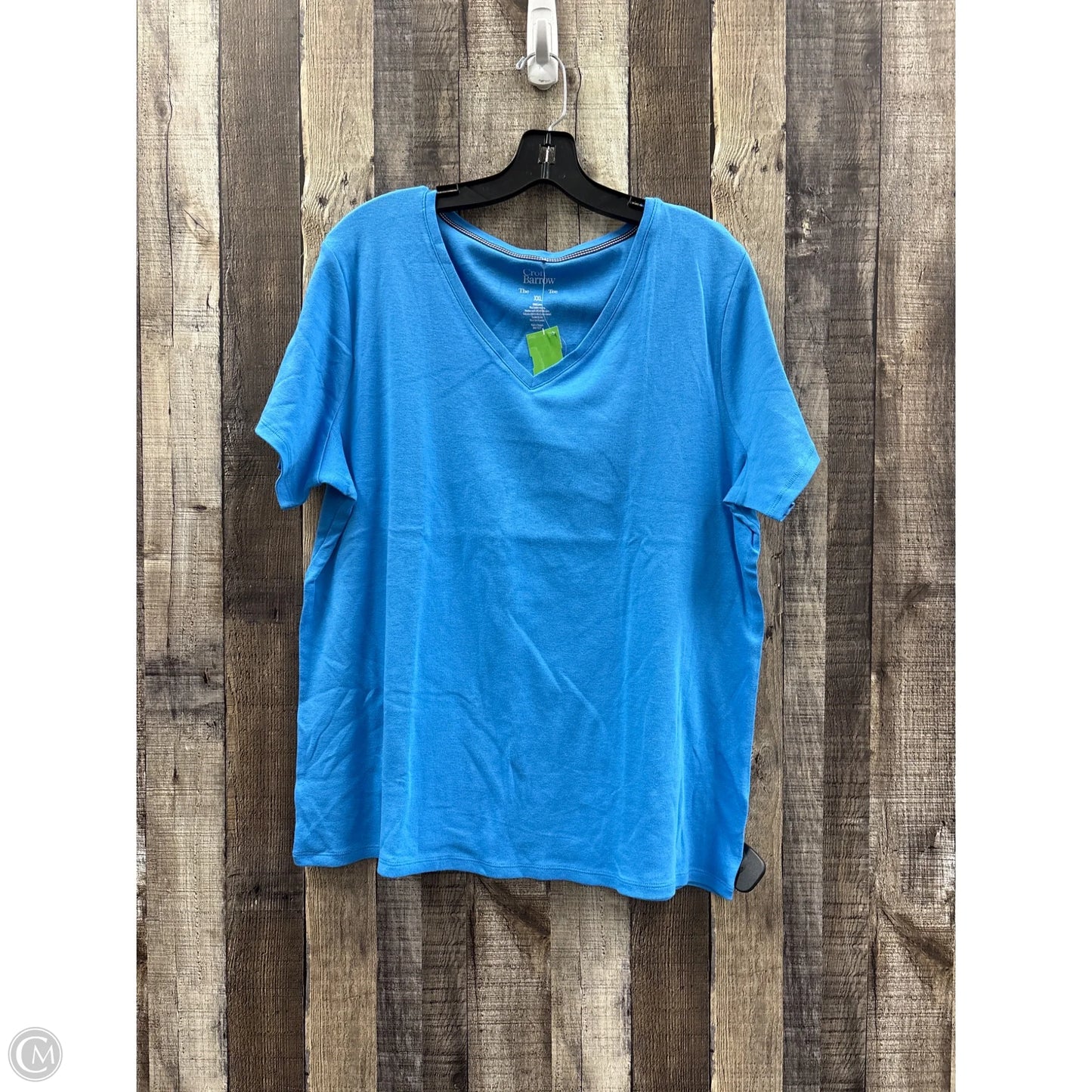 Top Short Sleeve Basic By Croft And Barrow In Blue, Size: Xxl