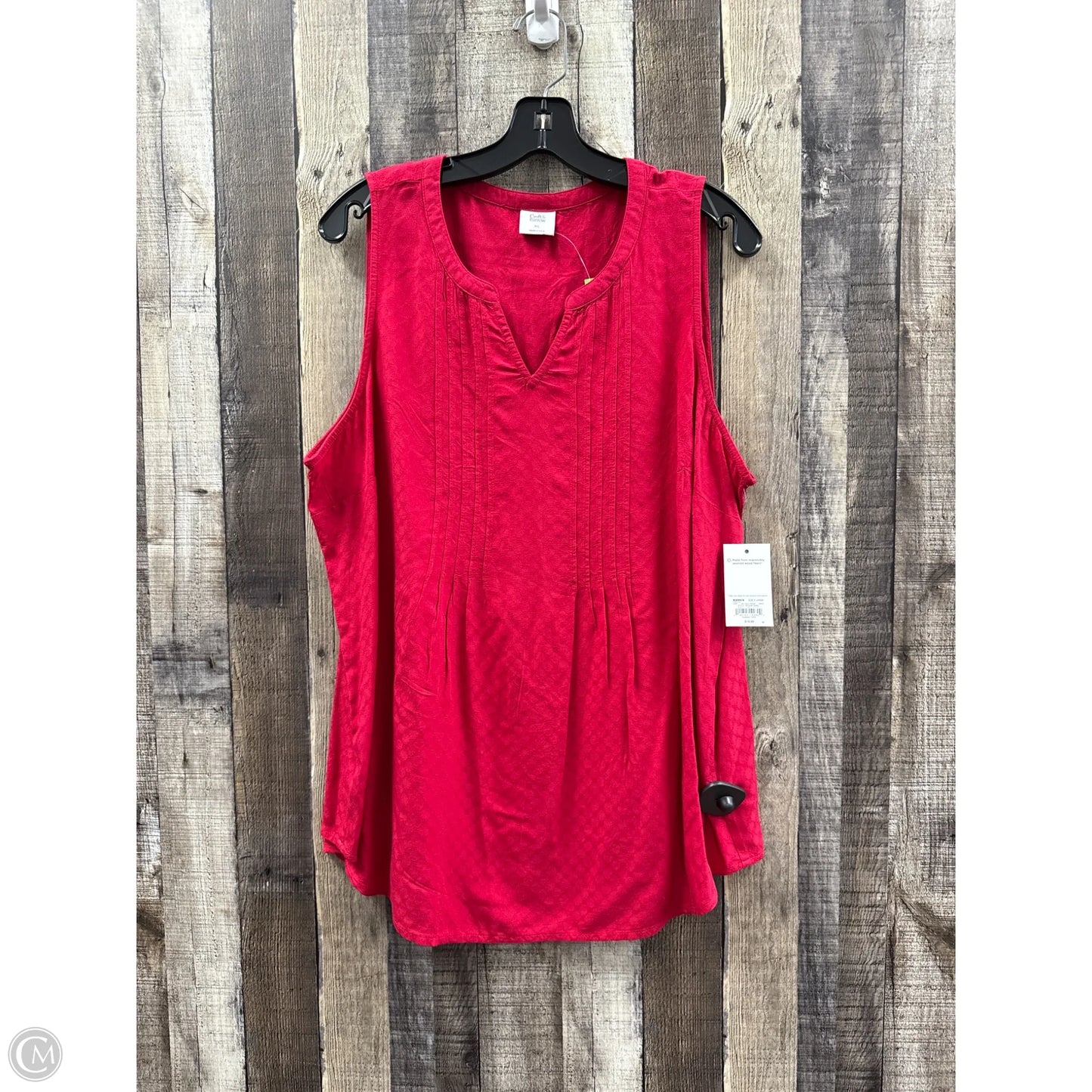 Top Sleeveless By Croft And Barrow In Red, Size: Xl