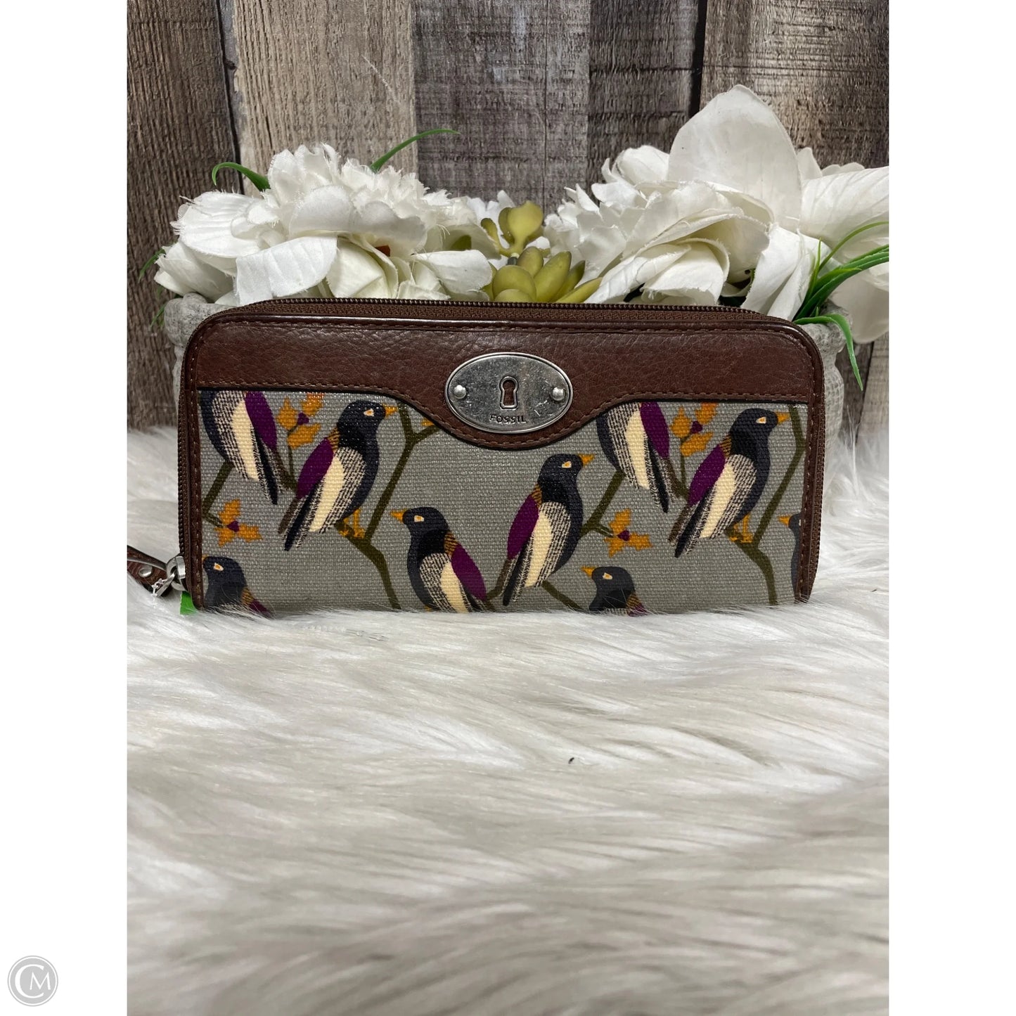 Wallet Leather By Fossil, Size: Medium