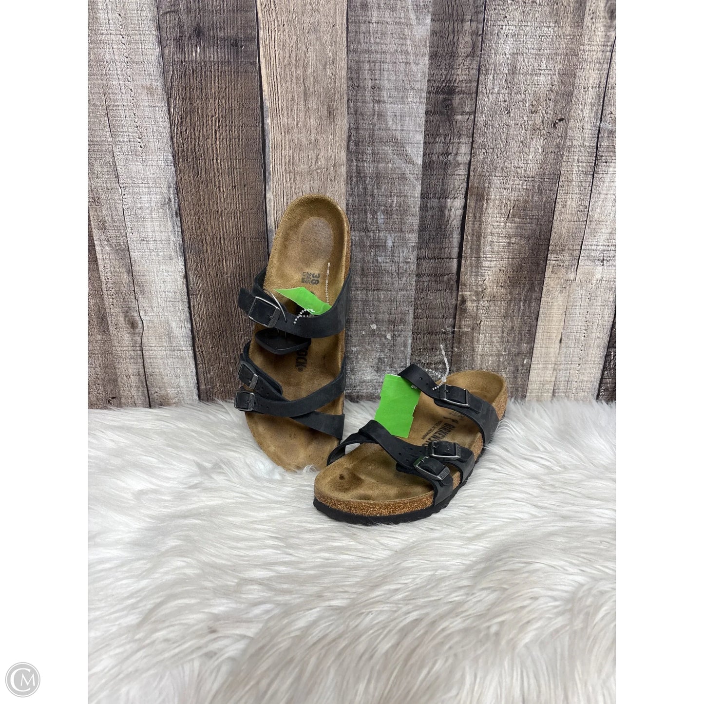 Sandals Flats By Birkenstock In Black, Size: 7