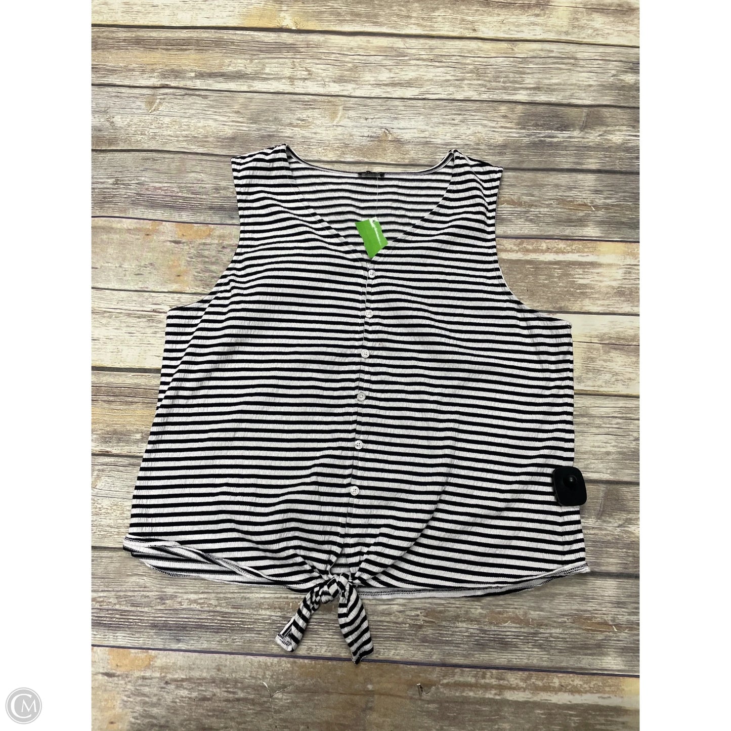 Top Sleeveless By Talbots In Striped Pattern, Size: M