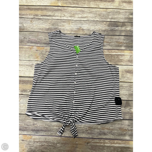 Top Sleeveless By Talbots In Striped Pattern, Size: M