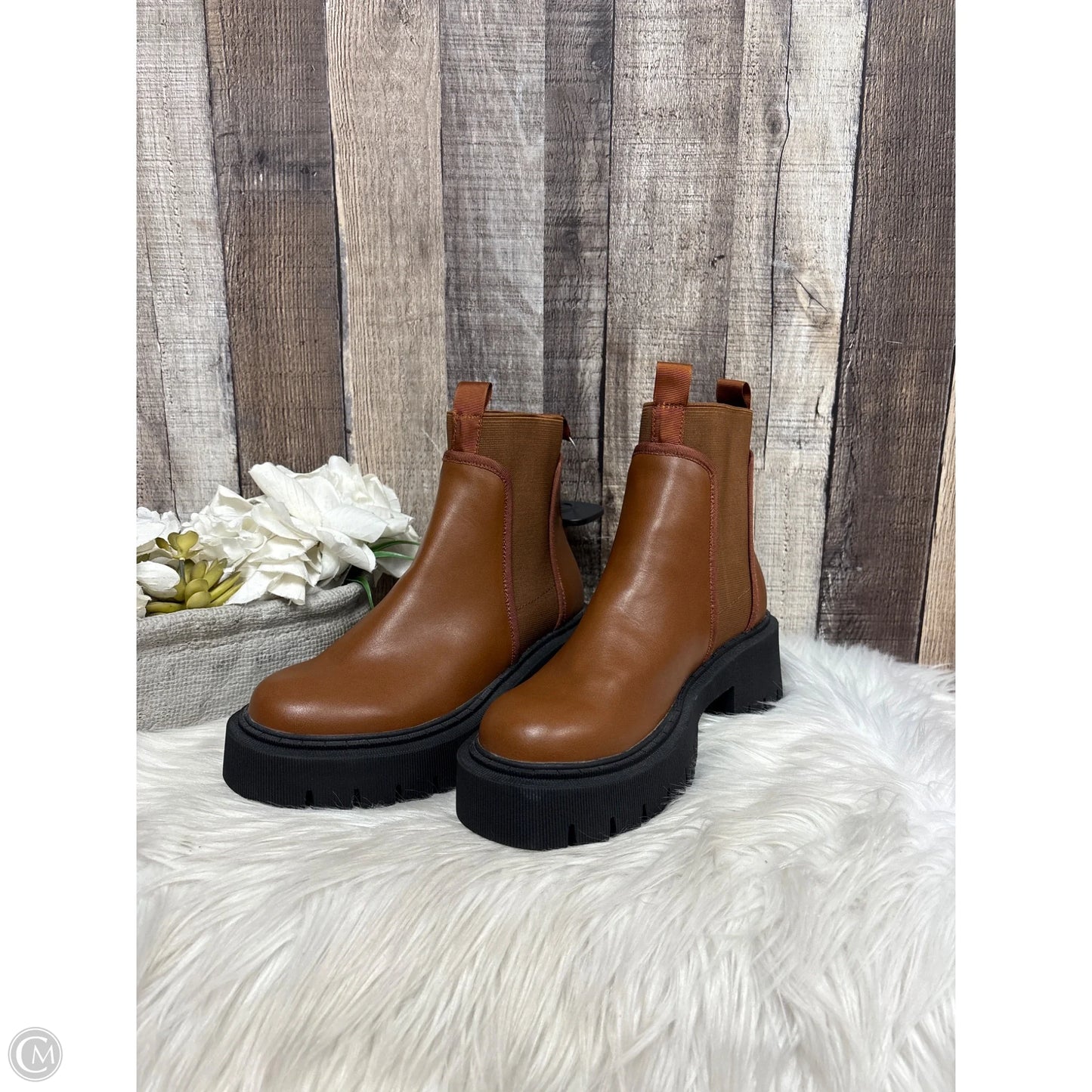 Boots Ankle Heels By Cme In Brown, Size: 7