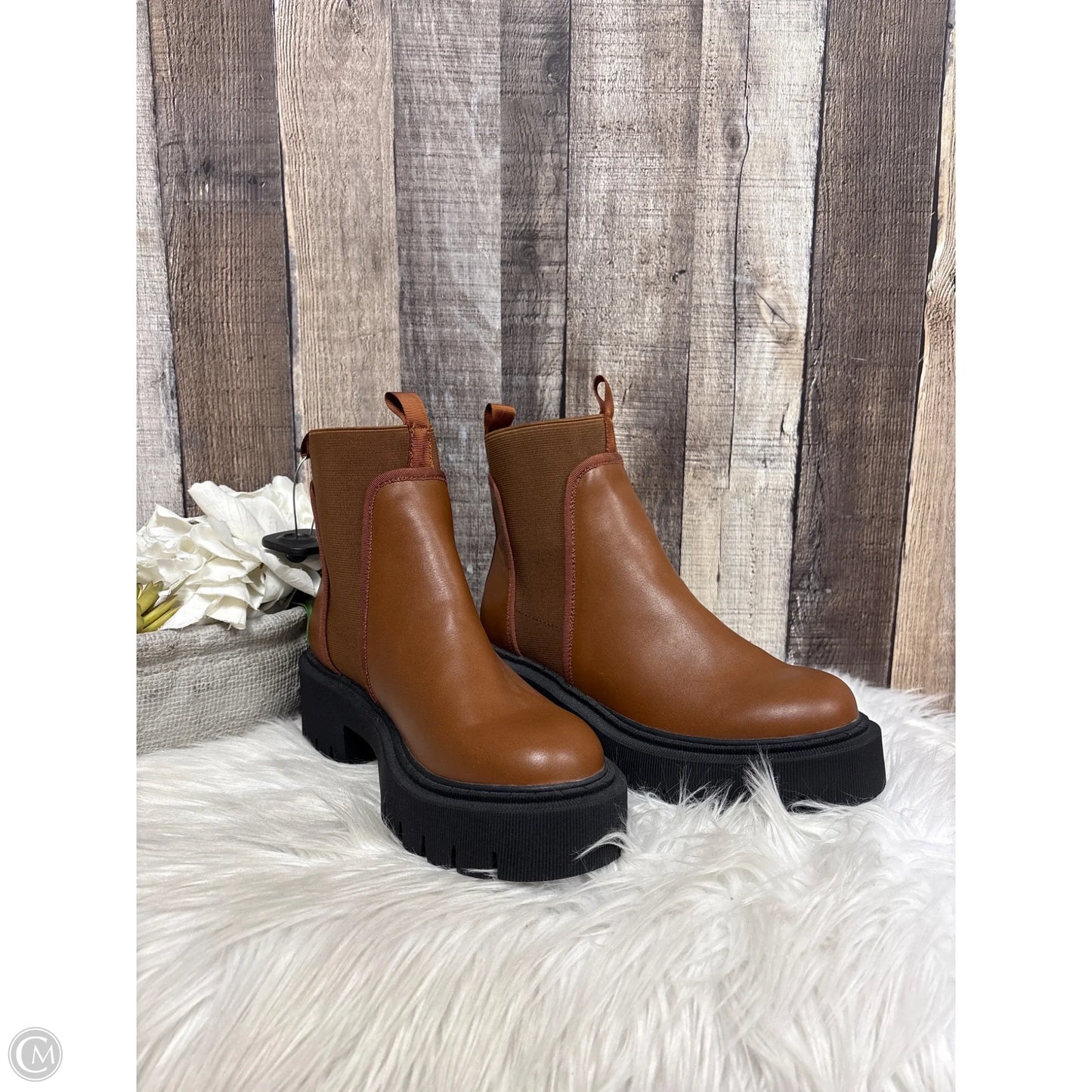 Boots Ankle Heels By Cme In Brown, Size: 7