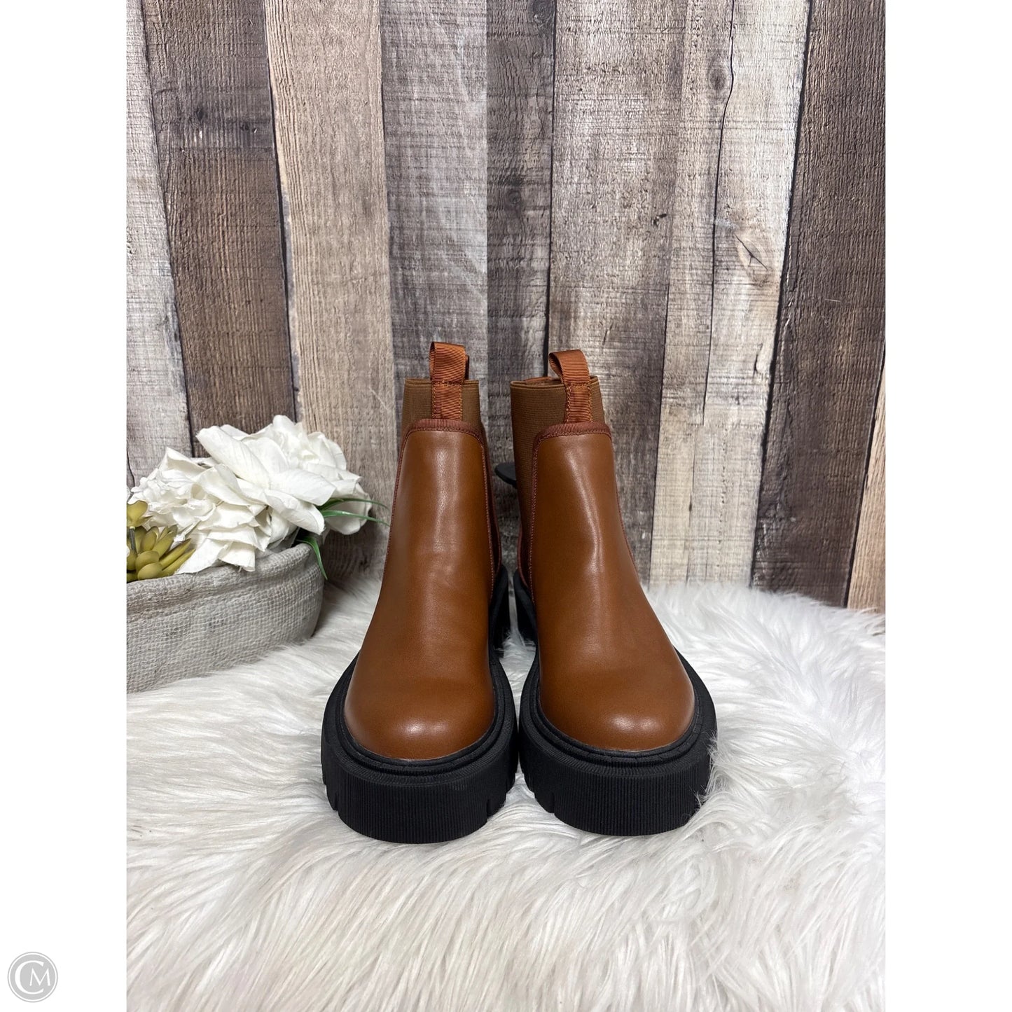 Boots Ankle Heels By Cme In Brown, Size: 7