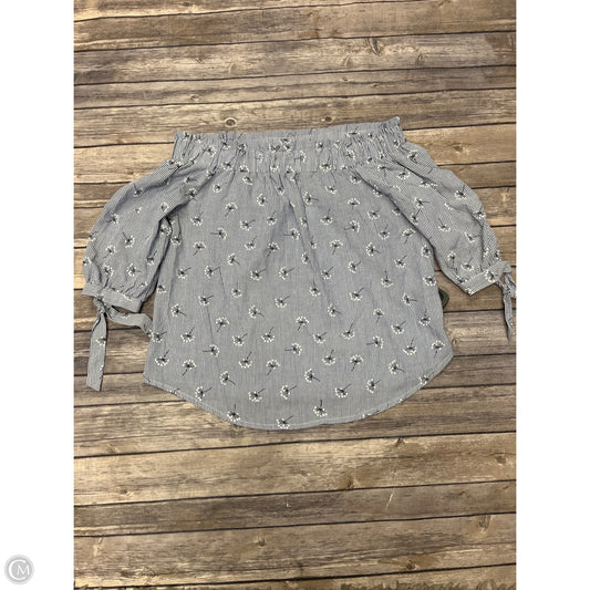 Top 3/4 Sleeve By Love Notes In Blue, Size: L