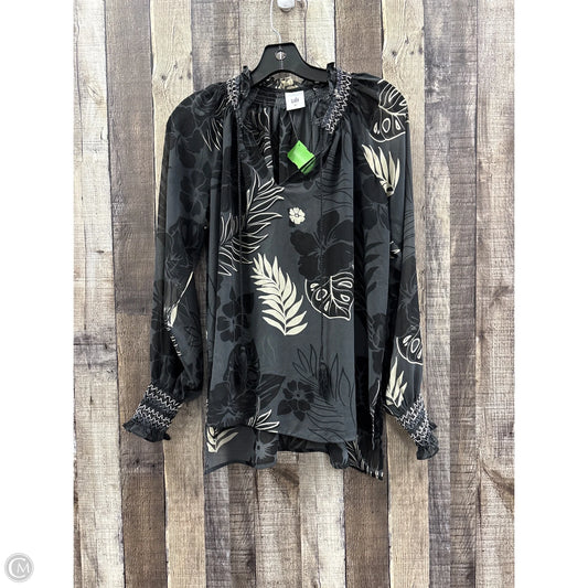 Top Long Sleeve By Cabi In Black & Cream, Size: Xs