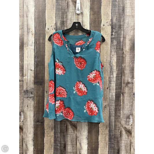 Top Sleeveless By Cabi In Green & Red, Size: L