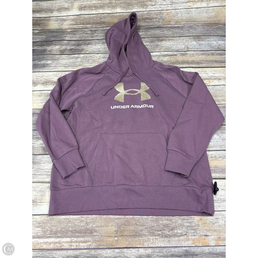 Sweatshirt Hoodie By Under Armour In Purple, Size: 1x