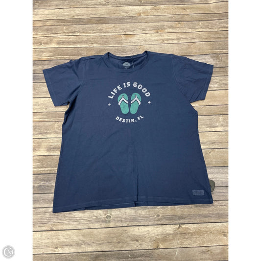 Top Short Sleeve By Life Is Good In Blue, Size: Xxl