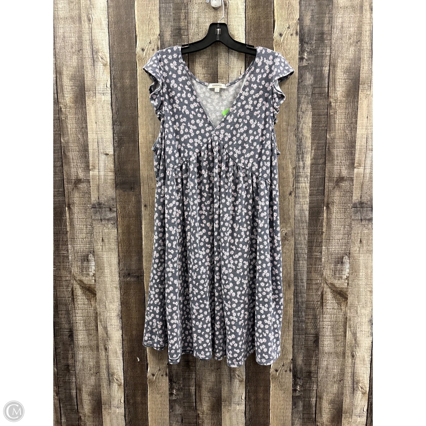 Dress Casual Midi By Emerald In Grey & Pink, Size: 1x