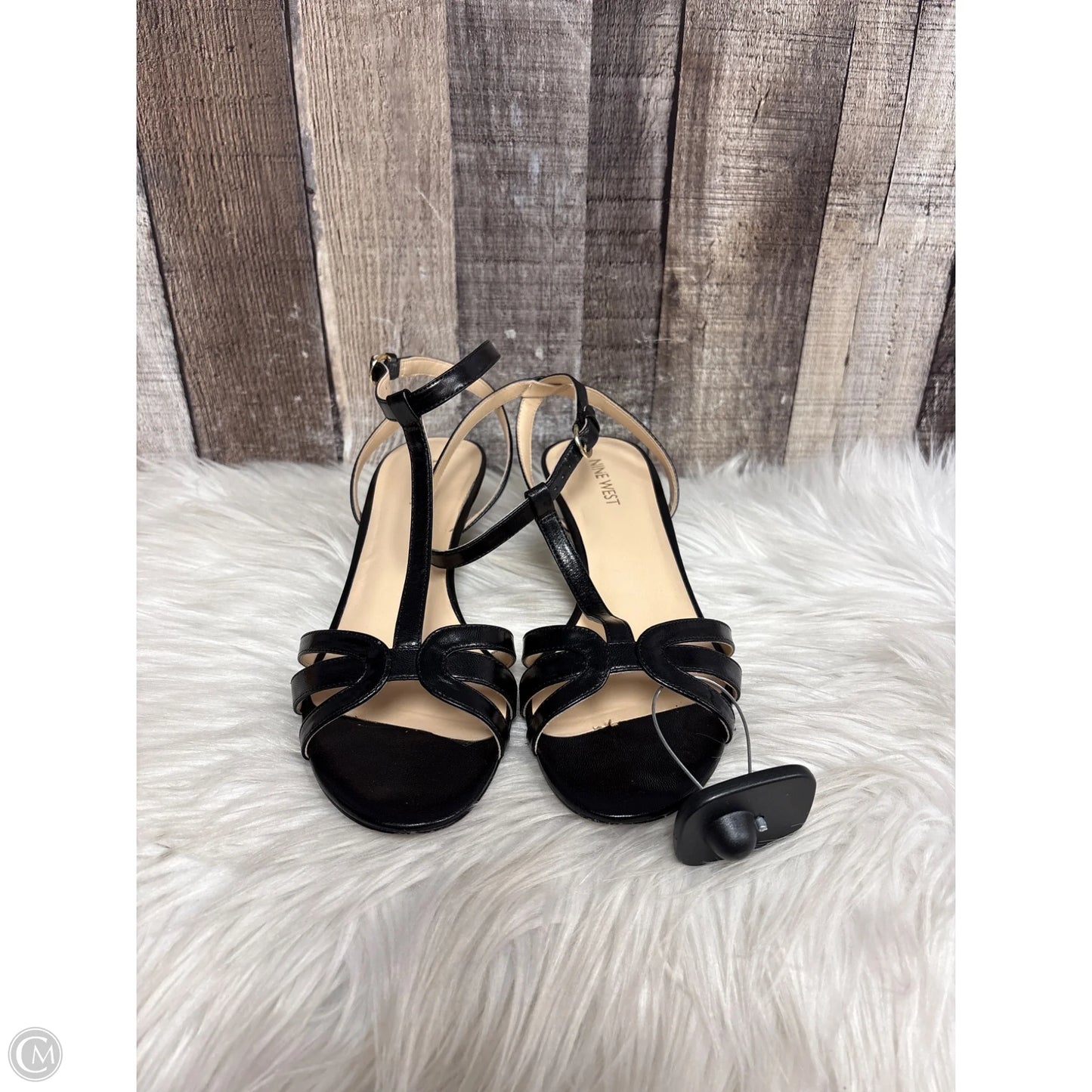 Sandals Heels Kitten By Nine West In Black, Size: 8