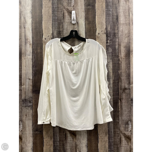 Top Long Sleeve By Elle In White, Size: L