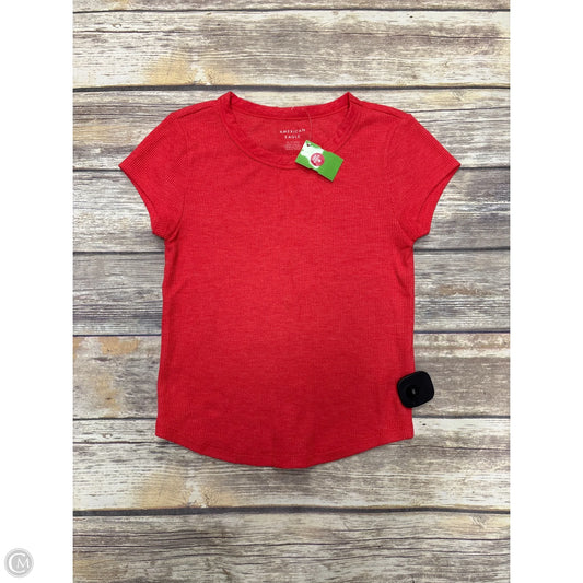 Top Short Sleeve By American Eagle In Coral, Size: Xs