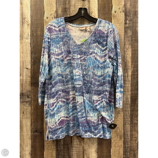 Top Long Sleeve By Chicos In Tie Dye Print, Size: L
