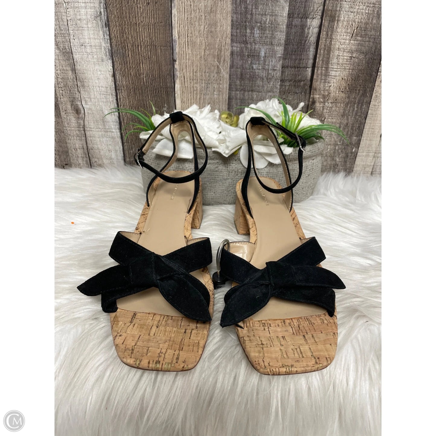 Sandals Heels Block By Ann Taylor In Black, Size: 8