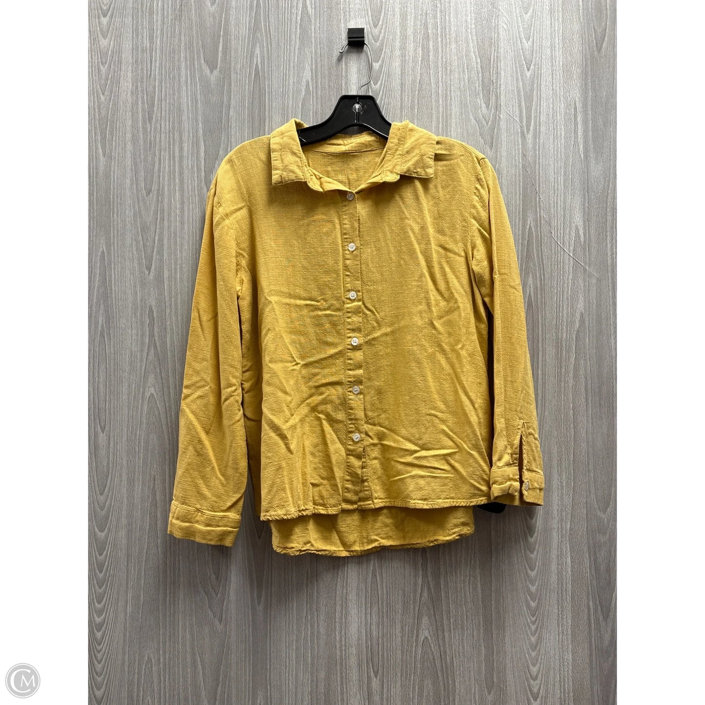 Top Long Sleeve By Cmf In Gold, Size: S