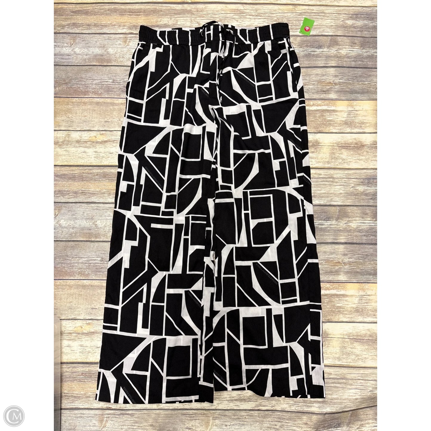 Pants Designer By Karl Lagerfeld In Black & White, Size: Xl