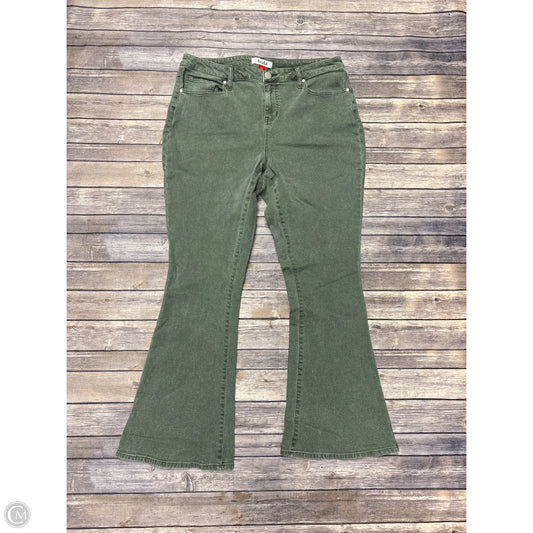 Jeans Flared By Arula In Green Denim, Size: 14