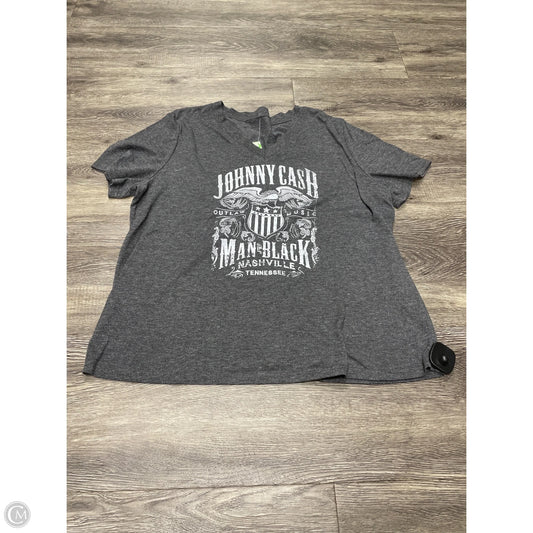 Top Short Sleeve Basic By Cmf In Grey, Size: 1x