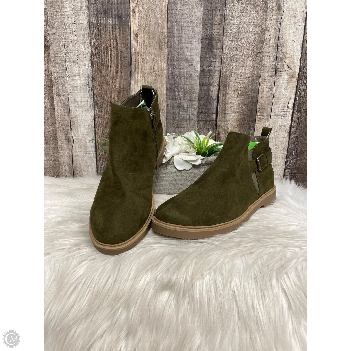 Boots Ankle Heels By Esprit In Green, Size: 8.5