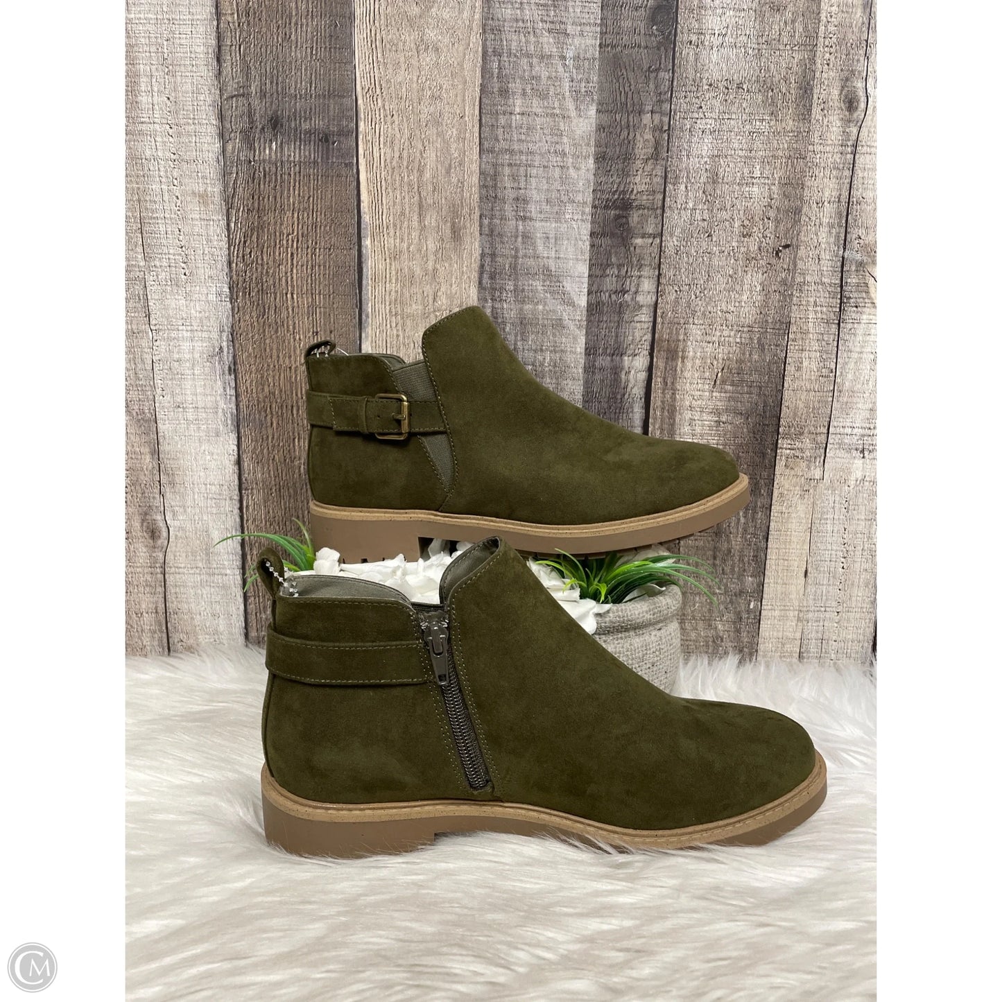 Boots Ankle Heels By Esprit In Green, Size: 8.5