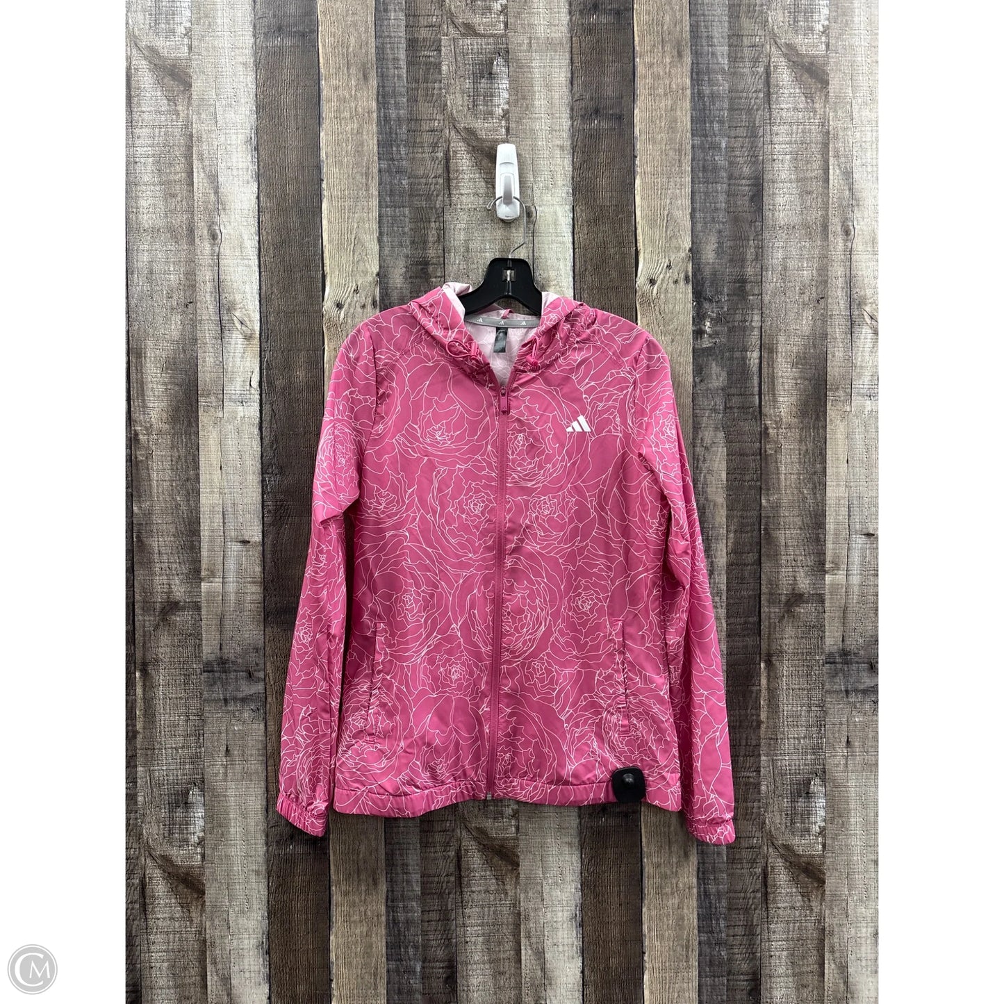 Athletic Jacket By Adidas In Pink, Size: S