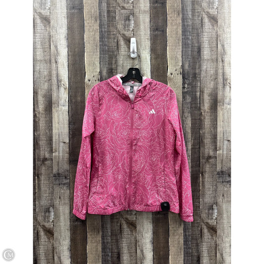 Athletic Jacket By Adidas In Pink, Size: S