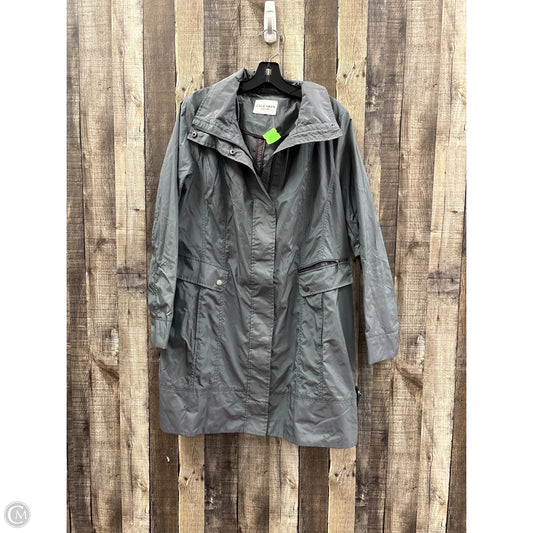 Jacket Windbreaker By Cole-haan In Grey, Size: S