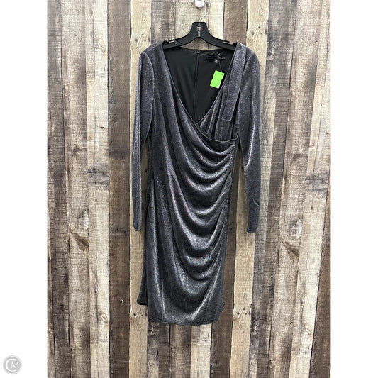 Dress Party Midi By White House Black Market In Silver, Size: L
