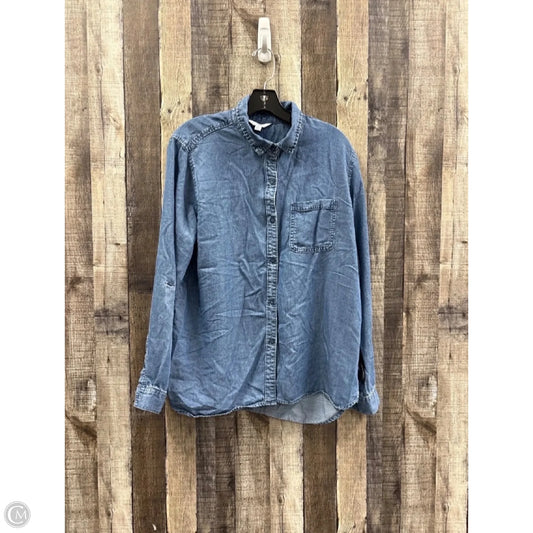 Top Long Sleeve By Time And Tru In Blue, Size: L