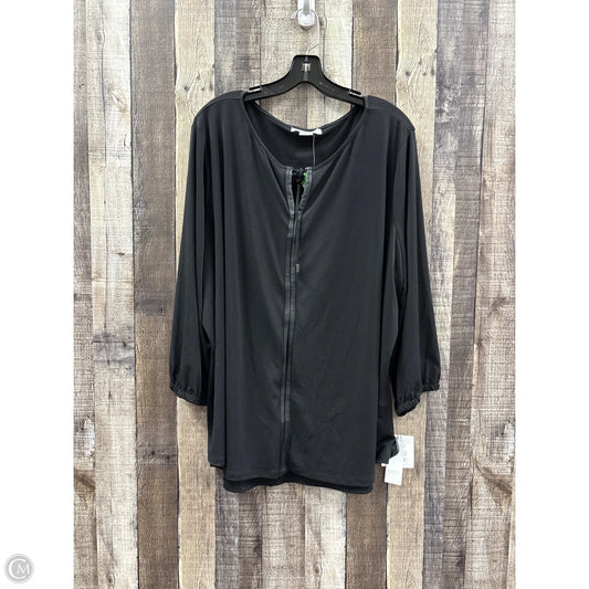 Top Long Sleeve By Liz Claiborne In Black, Size: 3x