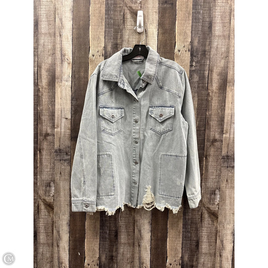 Jacket Shirt By Cme In Blue Denim, Size: L