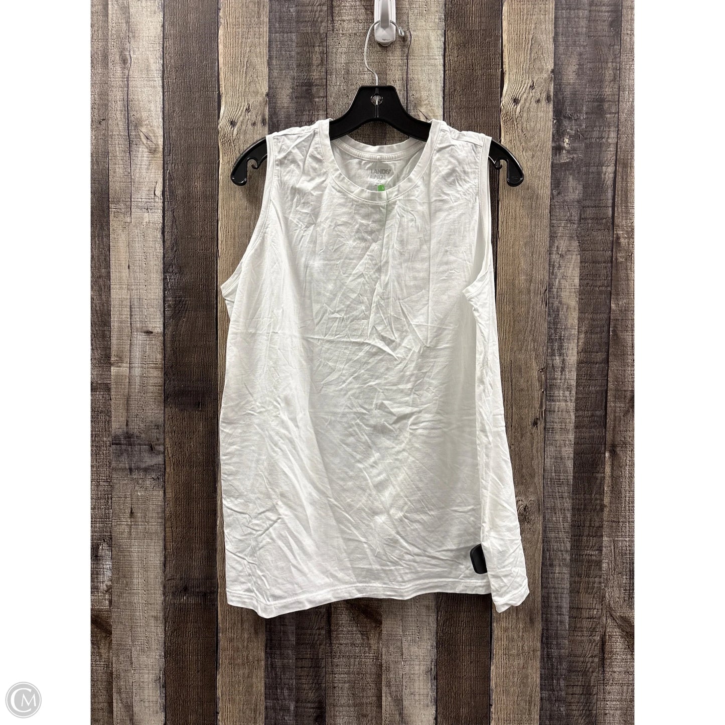 Top Sleeveless Basic By Lands End In White, Size: 1x
