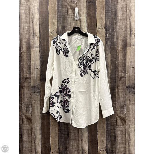 Top Long Sleeve By Chicos In Black & White, Size: L