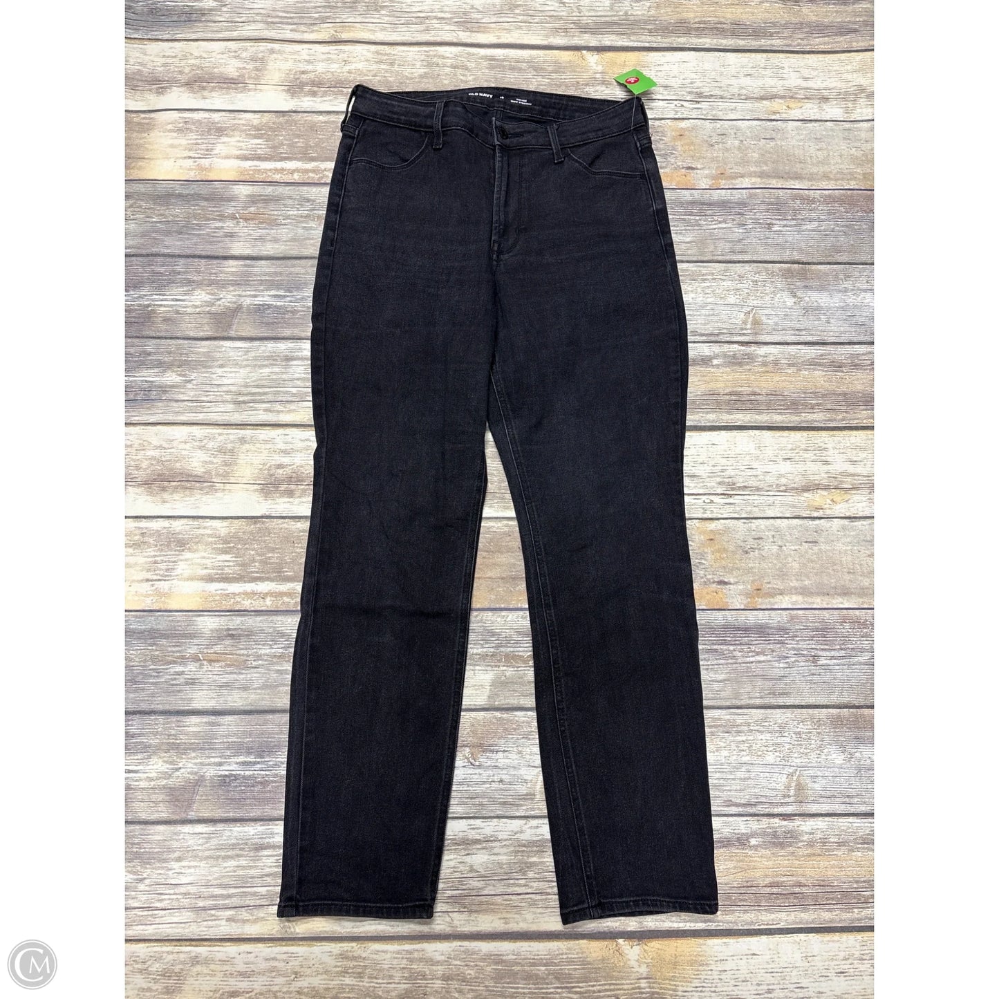 Jeans Straight By Old Navy In Black Denim, Size: 10