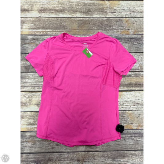 Athletic Top Short Sleeve By Fila In Pink, Size: M