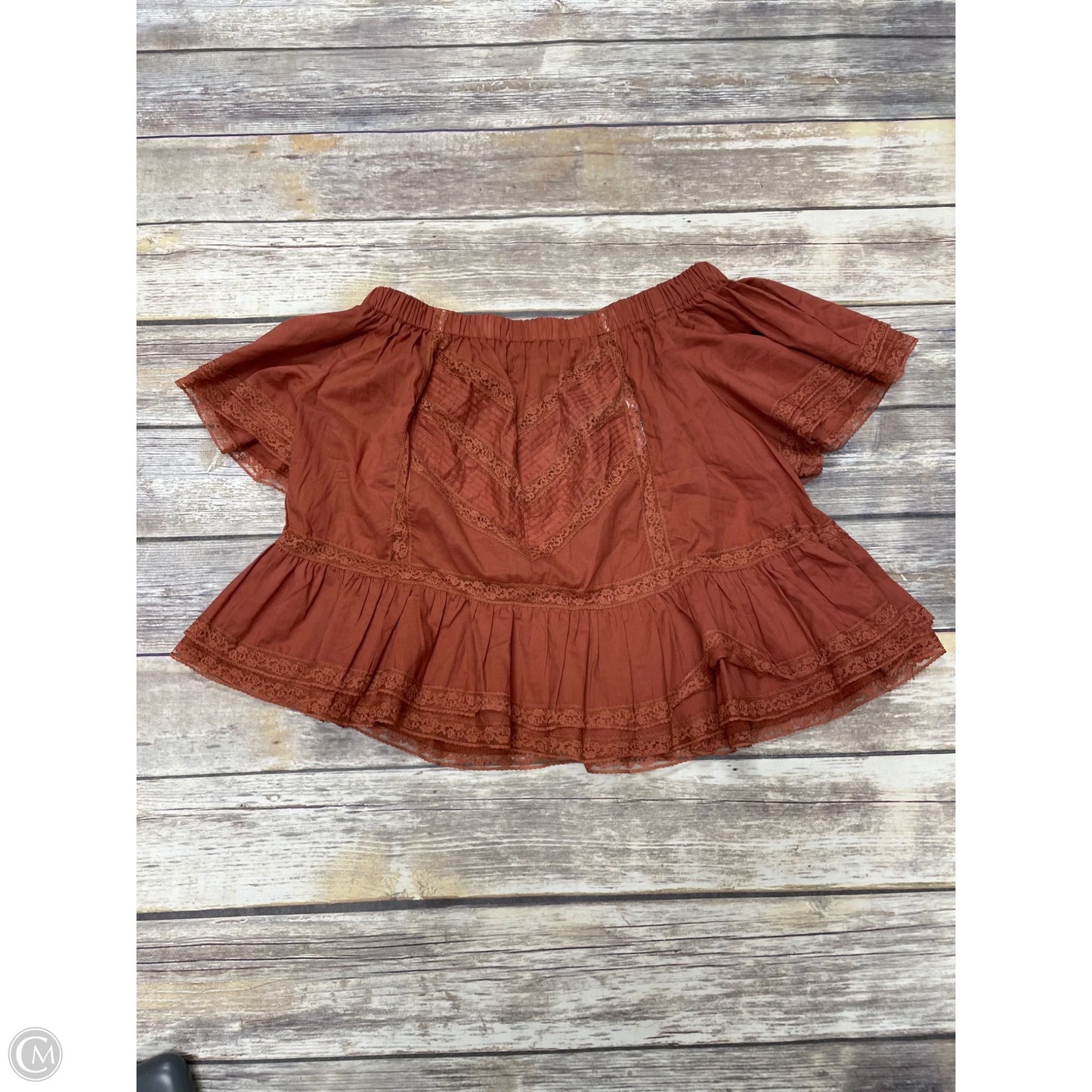 Top Short Sleeve By En Creme In Bronze, Size: M