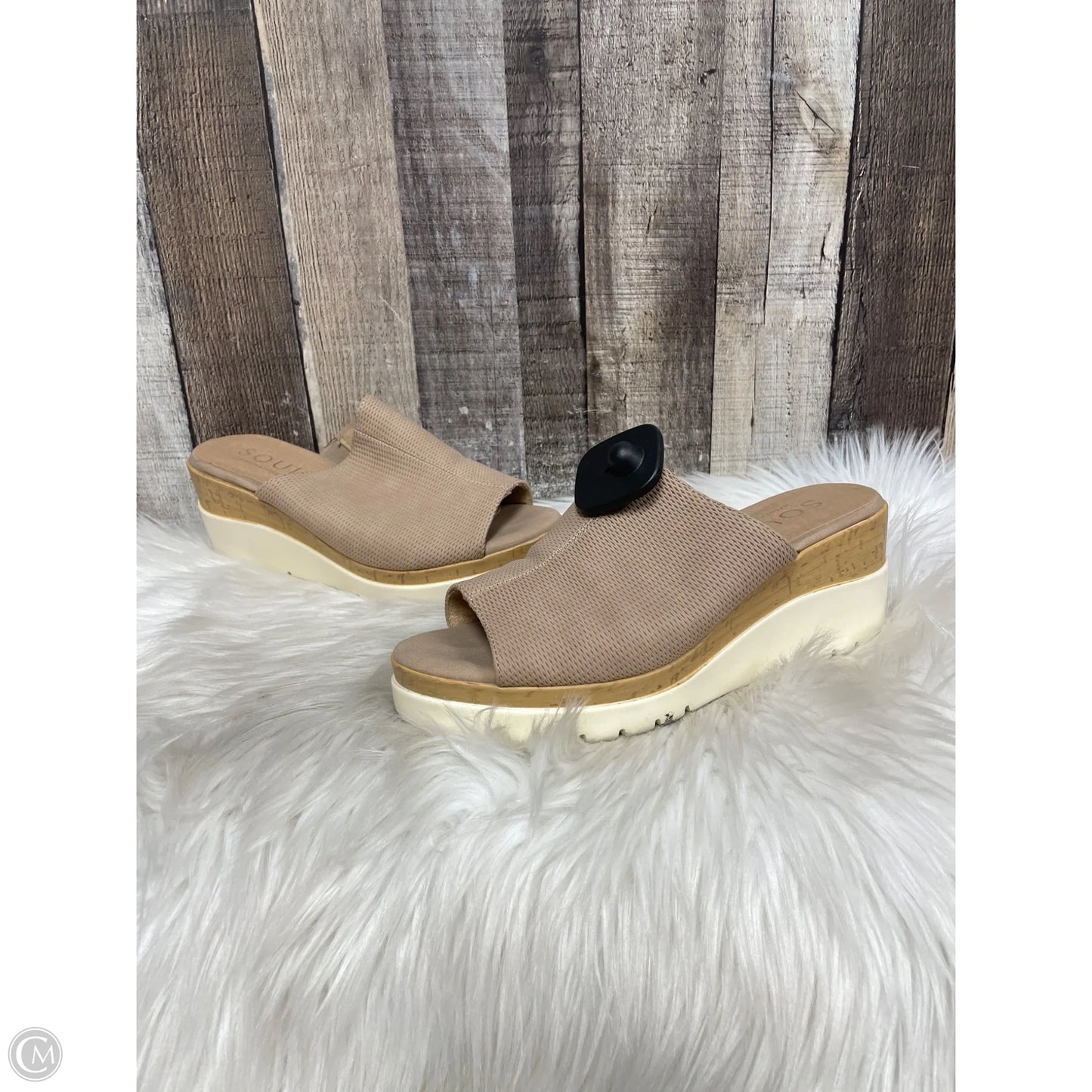 Sandals Heels Wedge By Naturalizer In Tan, Size: 8