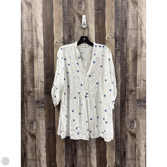 Top 3/4 Sleeve By Cme In White, Size: 1x