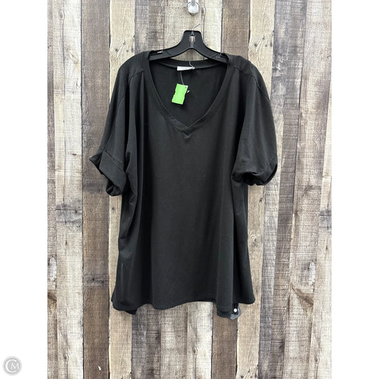 Top Short Sleeve By Zenana In Black, Size: 2x