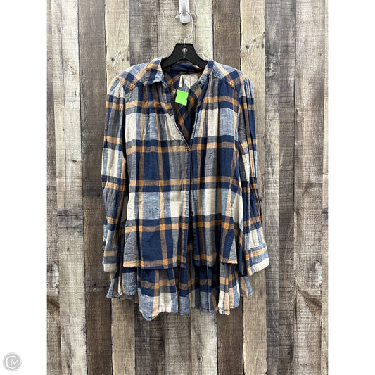 Top Long Sleeve By Free People In Plaid Pattern, Size: Xs