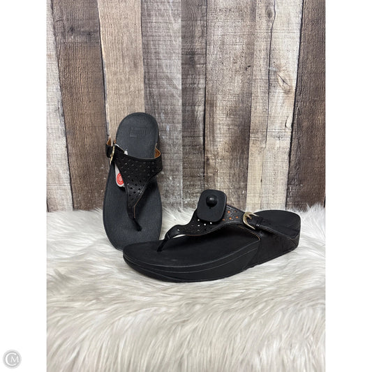 Sandals Heels Wedge By Fitflop In Black, Size: 9