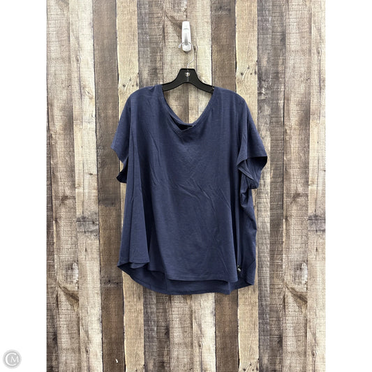 Top Short Sleeve By Falls Creek In Navy, Size: 3x