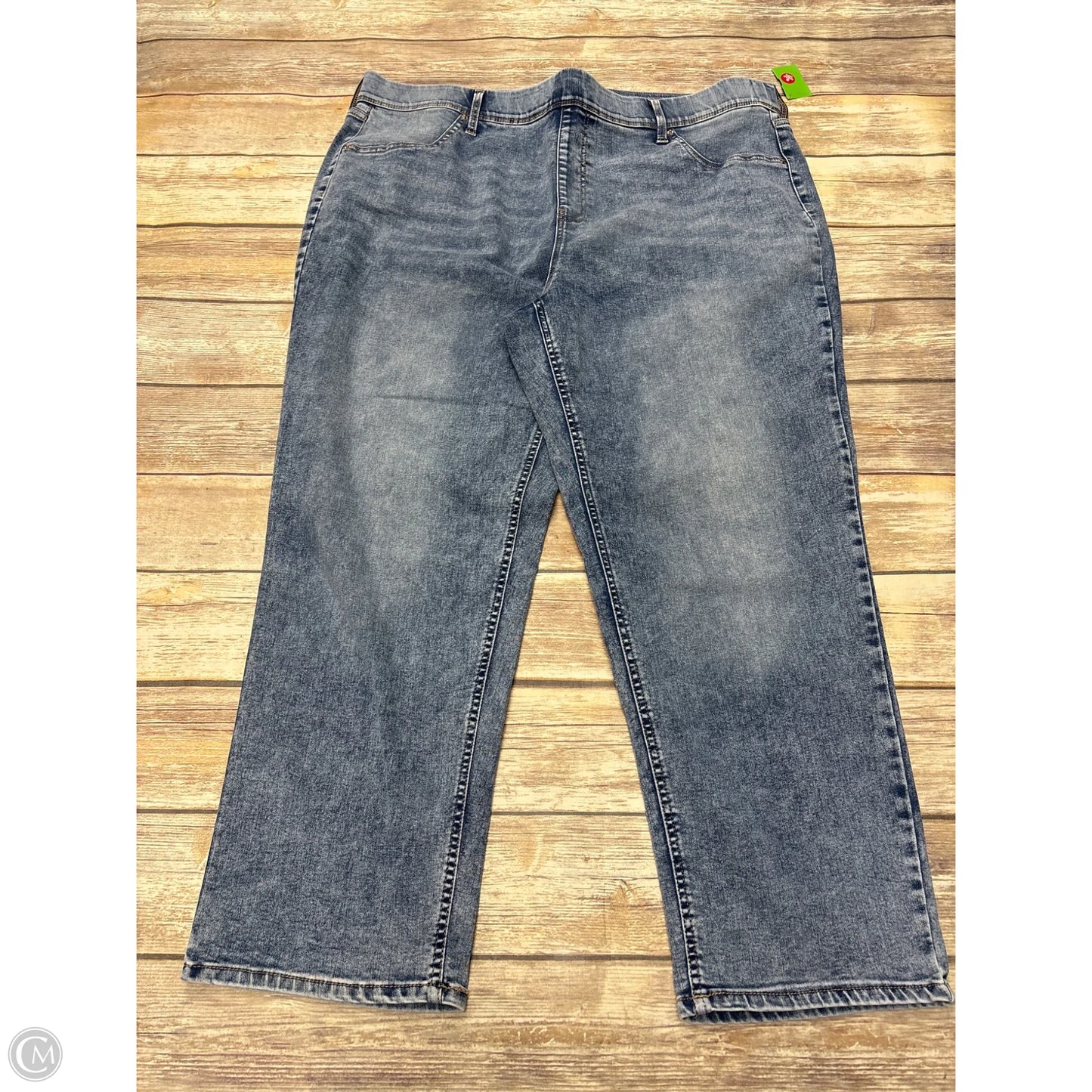 Jeans Straight By Terra & Sky In Blue Denim, Size: 2x