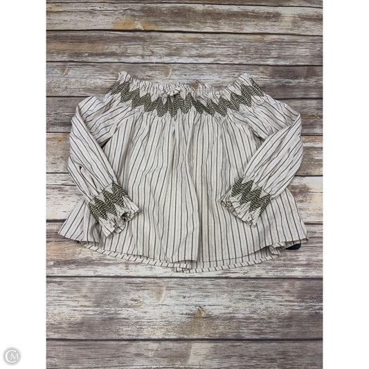 Top 3/4 Sleeve By Moon River In Striped Pattern, Size: S