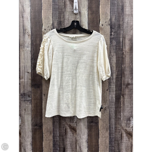 Top Short Sleeve By Ava James In Cream, Size: M