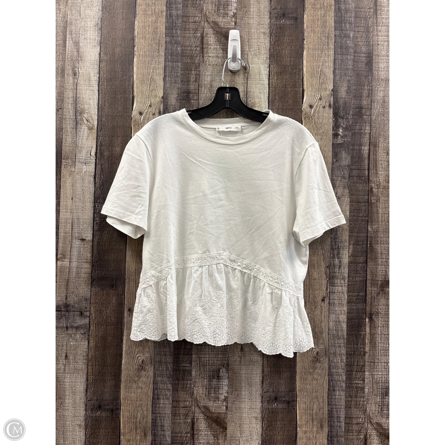 Top Short Sleeve By Mng In White, Size: L