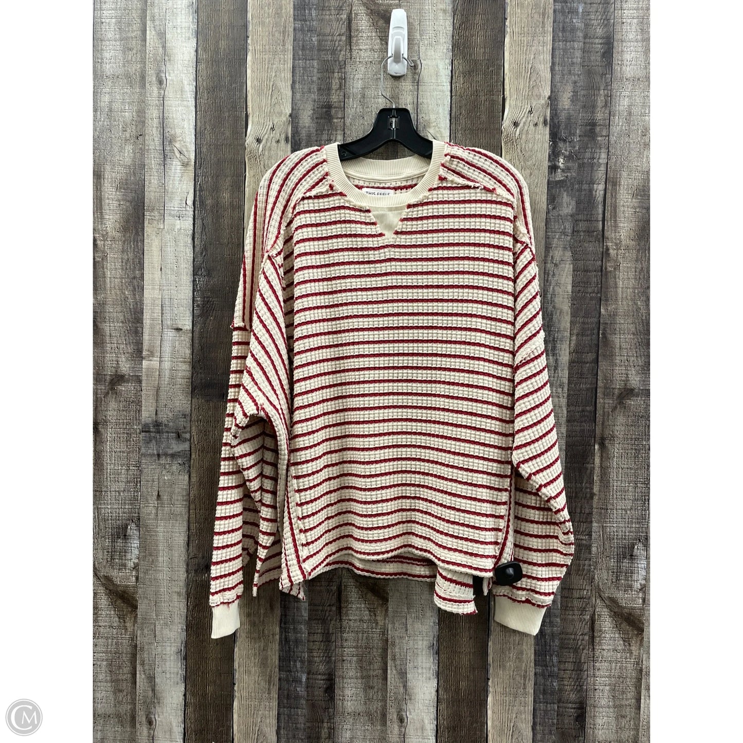 Top Long Sleeve By American Eagle In Striped Pattern, Size: Xs