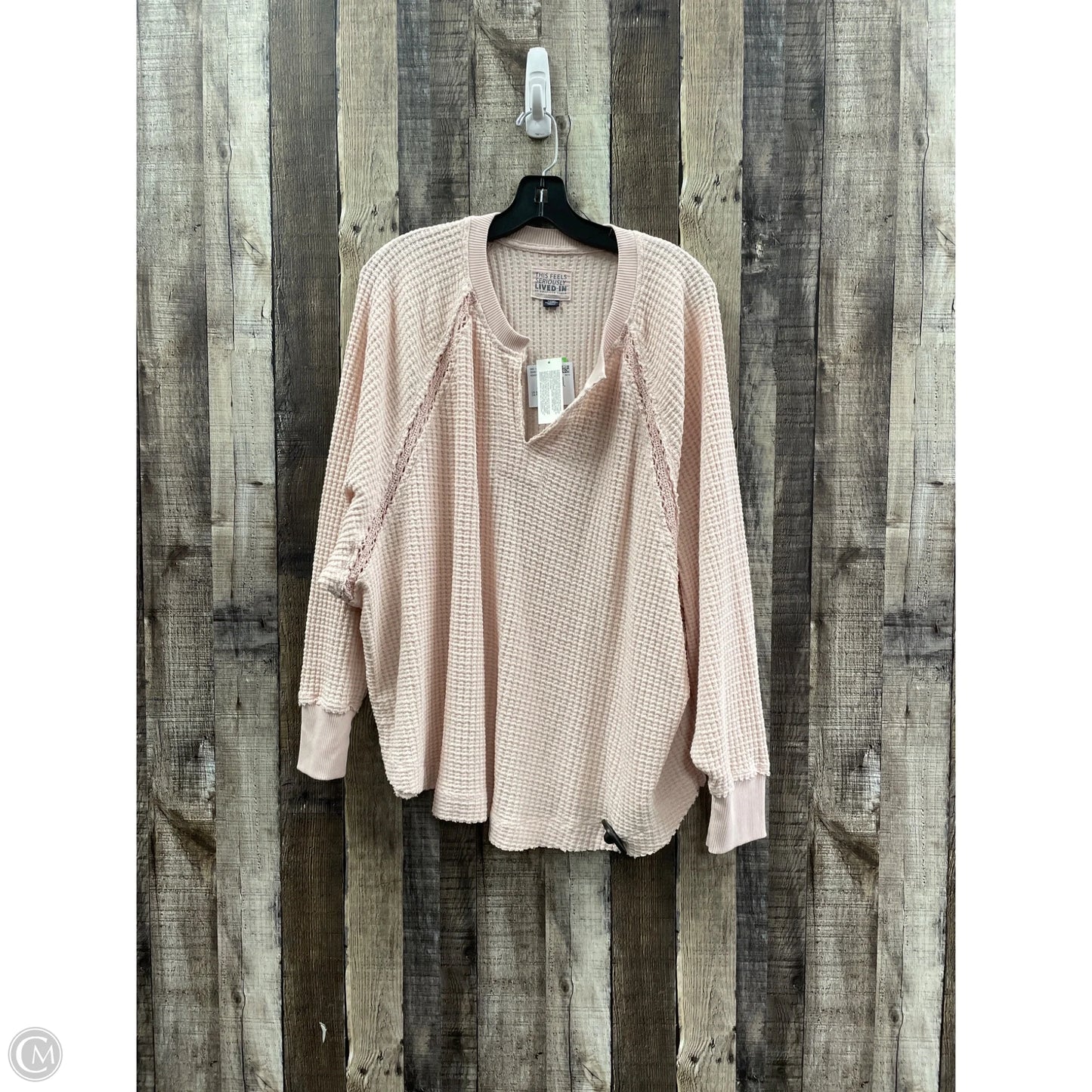 Top Long Sleeve By American Eagle In Pink, Size: S